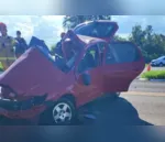 Grave acidente entre carro e caminhão mata duas pessoas na PR-492