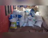 Conforme a PM, na residência haviam 59 sacos pesando aproximadamente 2.500 kg