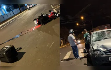 Entregador fica ferido ao colidir com veículo próximo à prefeitura