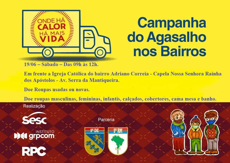 Campanha do Agasalho acontece no próximo sábado em Apucarana