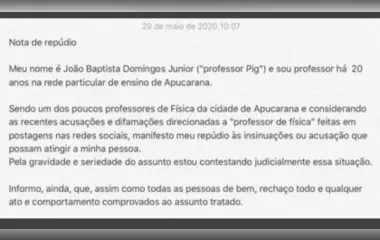 #ExposedApucarana: Professor de Física divulga nota de repúdio