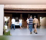 Imagem de arquivo do dia do crime, na residência do casal, no centro de Apucarana