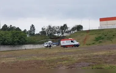 O apoio aéreo do Paraná Urgência fez o transporte de um ferido para Cascavel
