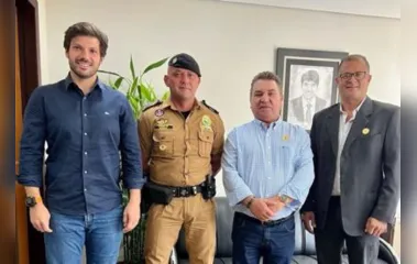 O prefeito de Arapongas, Sérgio Onofre, e o deputado estadual Tiago Amaral estiveram reunidos nesta segunda