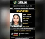 Luana Nascimento de Lemos está desaparecida desde o dia 25/01