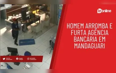 Vídeo: homem arromba e furta agência bancária em Mandaguari