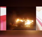 Homem fuma escondido em ônibus e veículo pega fogo