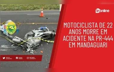 Motociclista de 22 anos morre em acidente na PR-444 em Mandaguari
