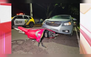 Colisão entre carro e moto deixa gestante e marido feridos no PR