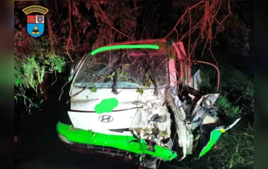 Motorista escapa ileso de grave acidente na PR-445 em Tamarana