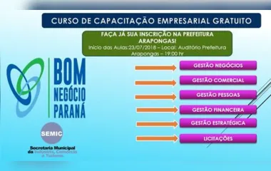 SEMIC em parceria com o programa “Bom Negócio Paraná” ofertam curso de capacitação empresarial gratuito
