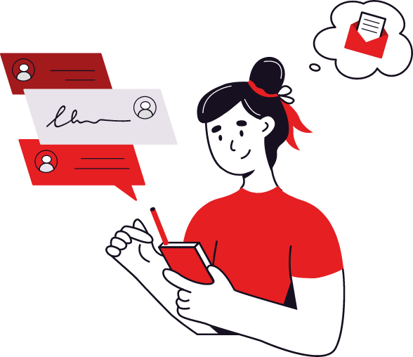 Ilustração de uma pessoa lendo notícias no celular